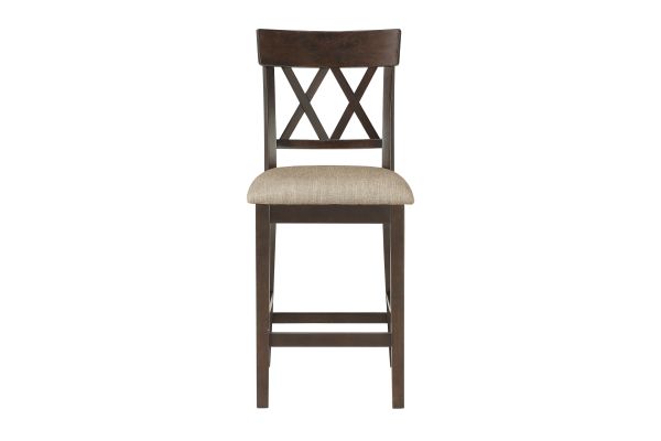 Balin Walnut Double X-Back Counter Height Chair