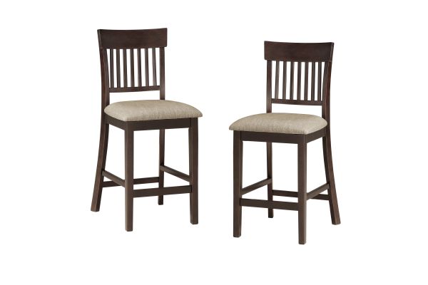 Balin Walnut Slat Back Counter Height Chair (Set of Two)