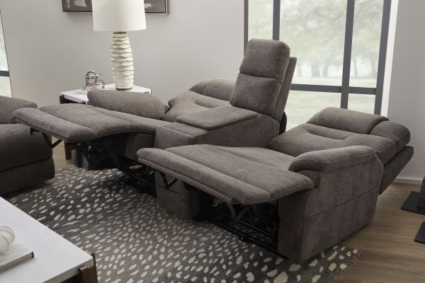 Zofa Umber Triple Power Reclining Sleep Console Loveseat by Flexsteel