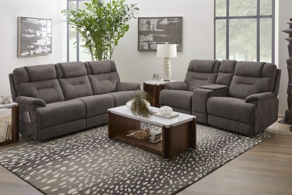 Zofa Umber Triple Power Reclining Sleep Console Loveseat by Flexsteel