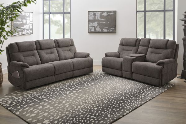 Zofa Umber Triple Power Reclining Sleep Console Loveseat by Flexsteel