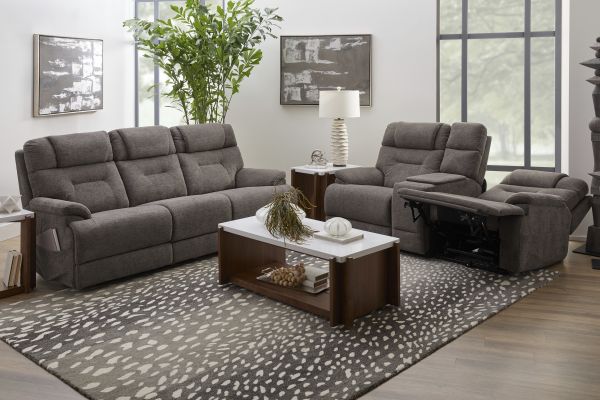 Zofa Umber Triple Power Reclining Sleep Console Loveseat by Flexsteel