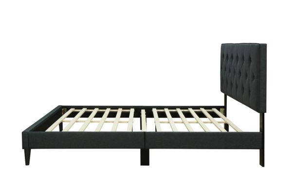 Piper King Fabric Tufted Bed in a Box with USB Port