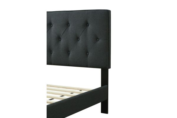 Piper King Fabric Tufted Bed in a Box with USB Port