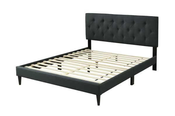 Piper Queen Fabric Tufted Bed in a Box with USB Port