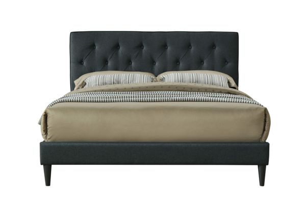Piper Twin Fabric Tufted Bed in a Box with USB Port