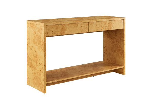 Hudson 2-Drawer Burl Wood Console Table