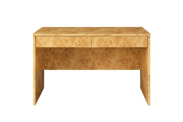 Hudson 2-Drawer Burl Wood Desk