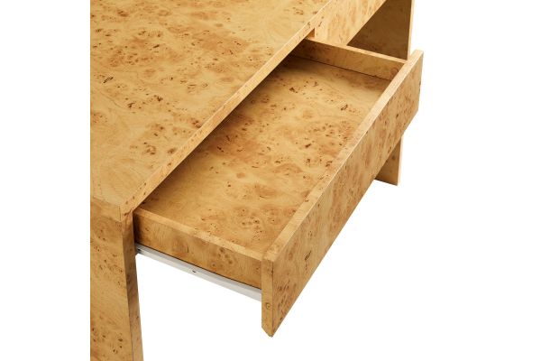 Hudson 2-Drawer Burl Wood Desk