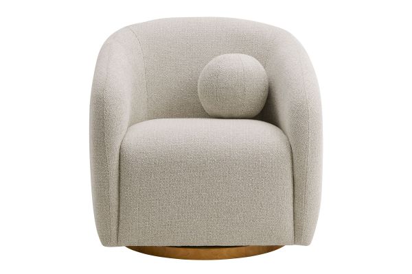 Holland Dove Gray Swivel Chenille Fabric Armchair 