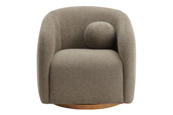 Holland Taupe Swivel Chenille Fabric Armchair