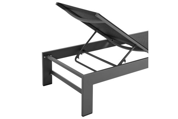 Tahoe Outdoor Patio Mesh and Aluminum Chaise Lounge