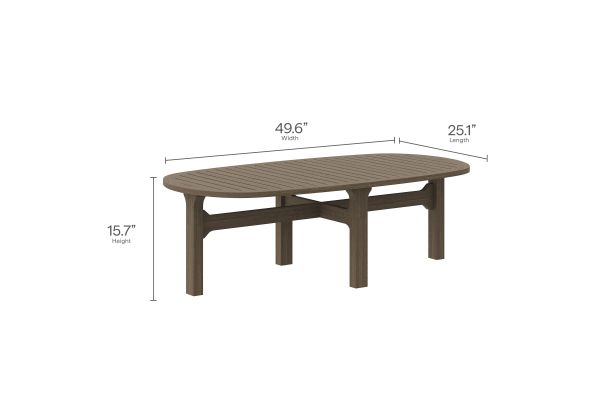 Saratoga Oval Outdoor Patio Teak Wood Coffee Table