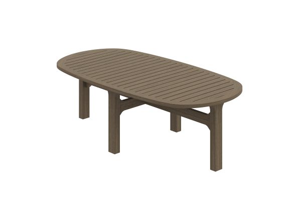 Saratoga Oval Outdoor Patio Teak Wood Coffee Table
