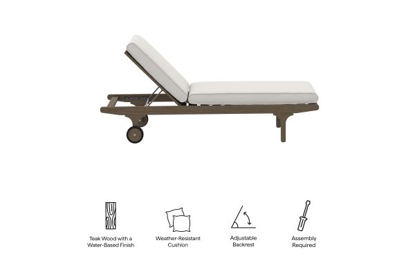 Saratoga Outdoor Patio Teak Chaise Lounge Chair