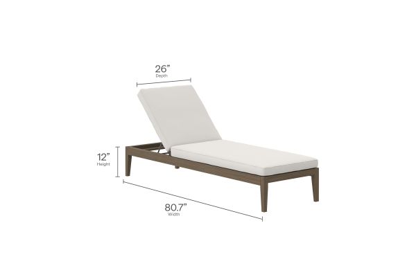 Northlake Outdoor Patio Teak Chaise Lounge