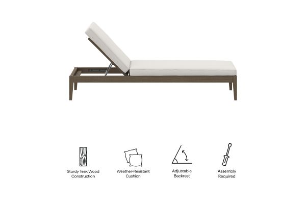 Northlake Outdoor Patio Teak Chaise Lounge