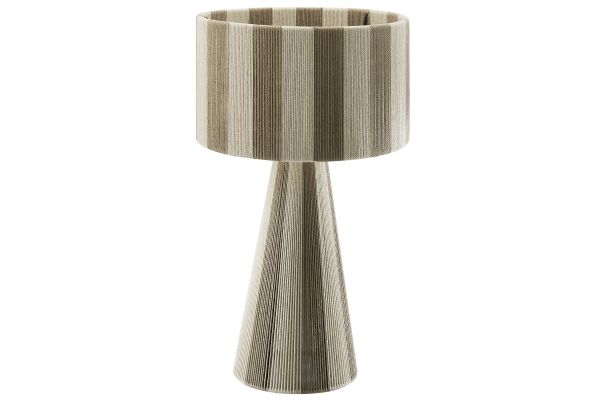 Renae Handwoven Cotton Thread Striped Table Lamp - Cobblestone