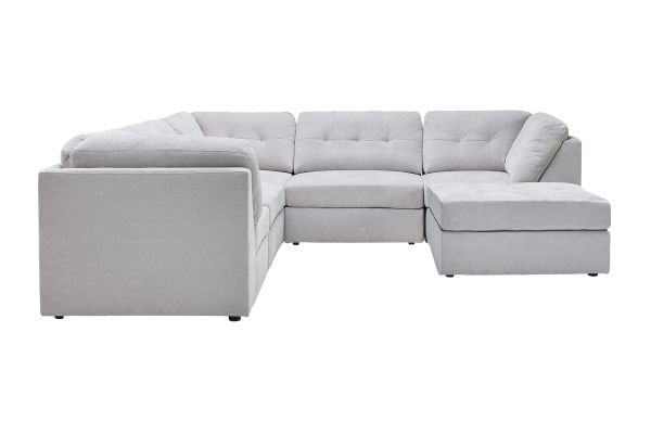 Rio Grey 6-Piece Sectional with Ottoman