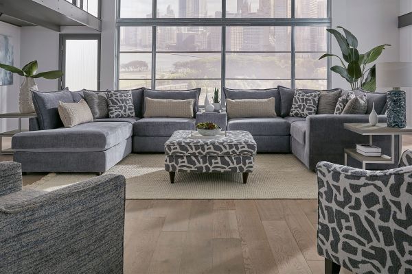 DreamTwo Steel 7-Piece Console Sectional with Left Arm Facing Bump Chaise