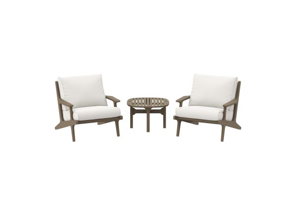 Saratoga 3-Piece Outdoor Patio Teak Wood Furniture Set with Lounge Chairs and Side Table by Modway
