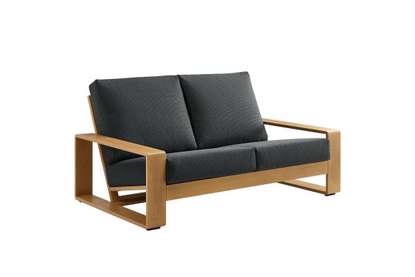 Lirienne Outdoor Patio Aluminum Faux Wood Loveseat by Modway