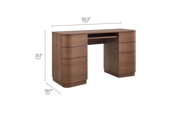 Mirae 55" 6-Drawer Curved Office Desk by Modway