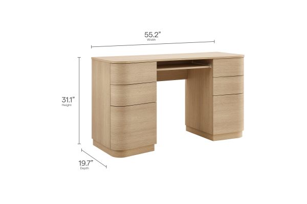 Mirae 55" 6-Drawer Curved Office Desk by Modway