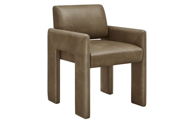 Daven Mushroom Vegan Leather Dining Armchair by Modway