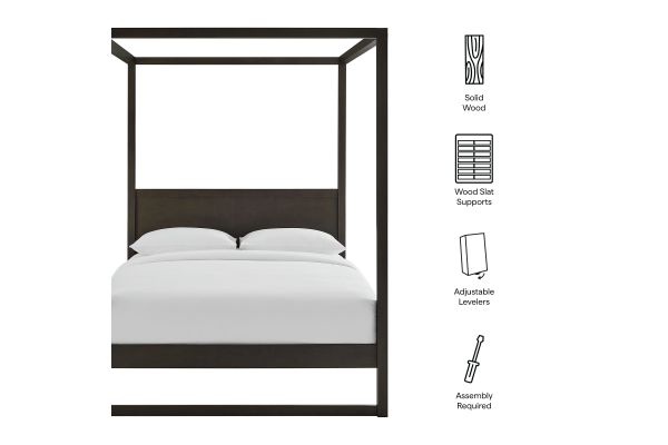 Alva King Wood Canopy Platform Bed by Modway