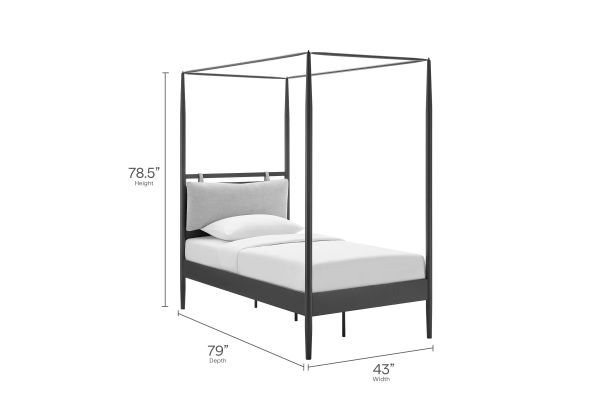 Marlowe 4-Poster Canopy Metal Twin Platform Bed by Modway