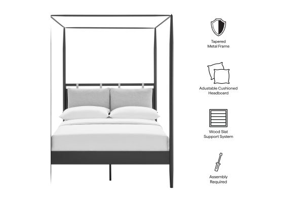 Marlowe 4-Poster Canopy Metal Full Platform Bed by Modway