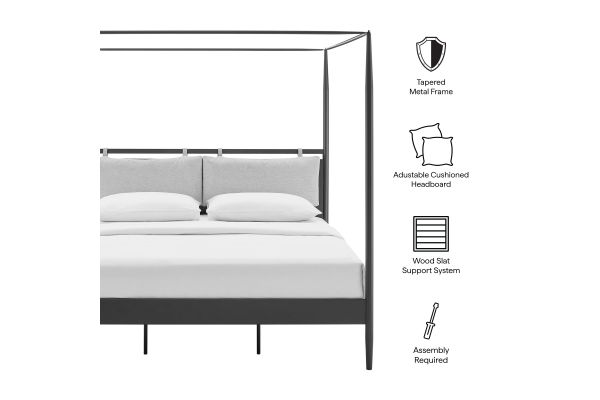 Marlowe 4-Poster Canopy Metal King Platform Bed by Modway