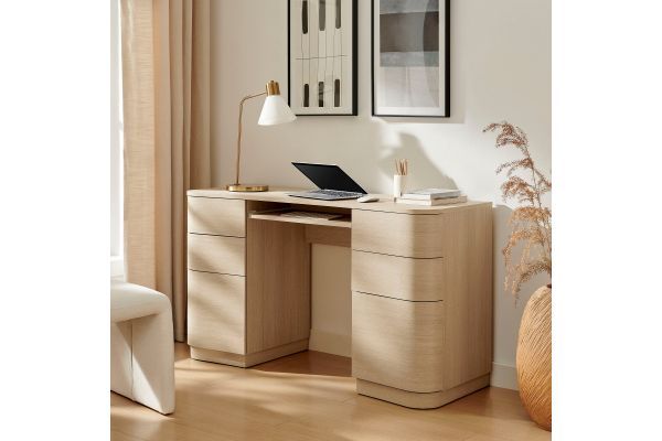 Mirae 55" 6-Drawer Curved Office Desk by Modway
