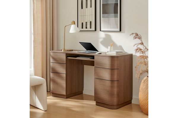 Mirae 55" 6-Drawer Curved Office Desk by Modway