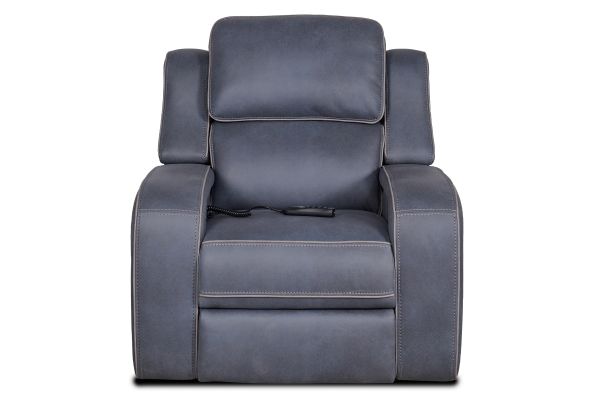 Pulse Blue Dual Power Recliner with Air Massage