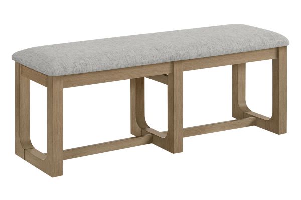 Hadley Natural Dining Table + 4 Dining Chairs + Bench