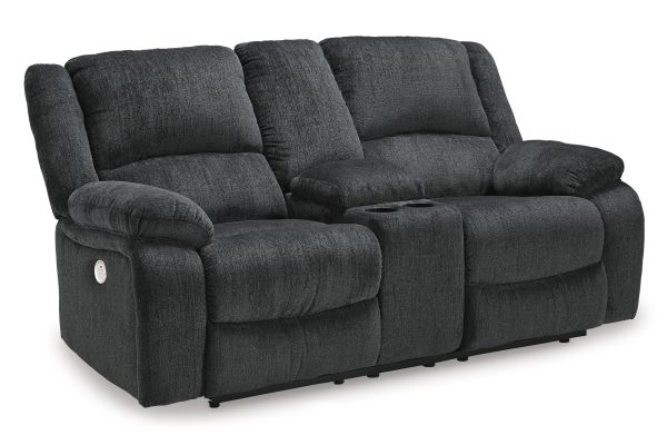 Draycoll Slate Power Reclining Loveseat With Console