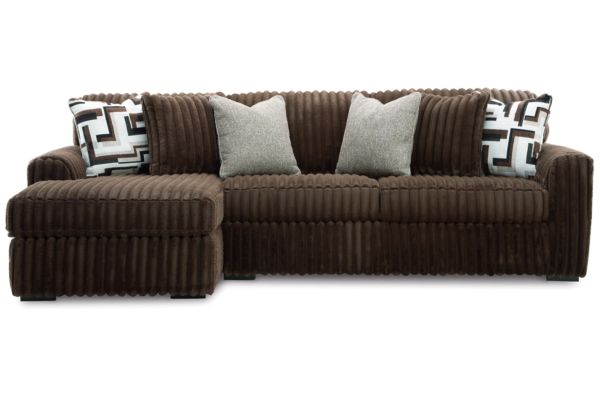 Midnight-Madness Chocolate 2-Piece Left Arm Facing Sectional Sofa