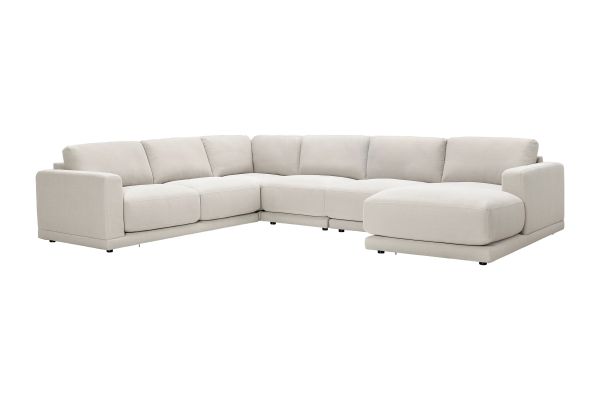 Cove Flax 5-Piece Sectional with Right Arm Facing Chaise by Floyd Home