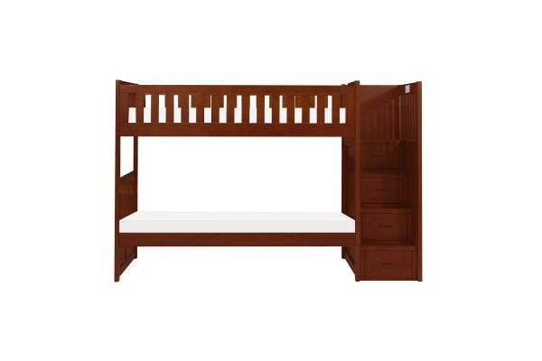 Rowe Dark Cherry Twin/Twin Step Bunk Bed and Chest