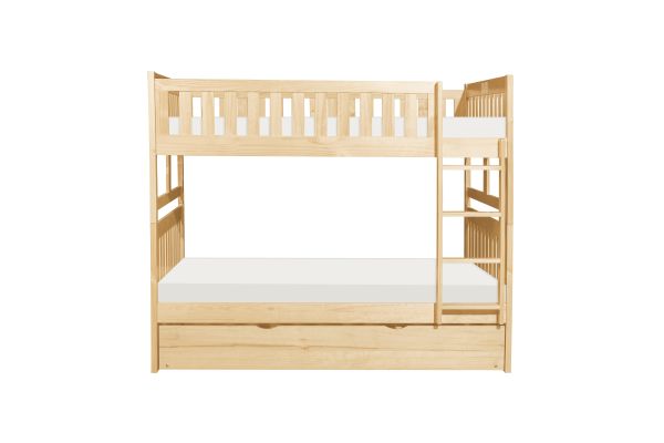 Bartly Natural Pine Full/Full Bunk Bed with Twin Trundle and Chest