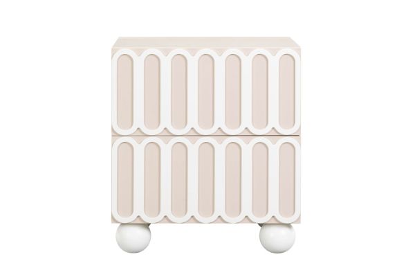 Tori Motif Taupe Nightstand