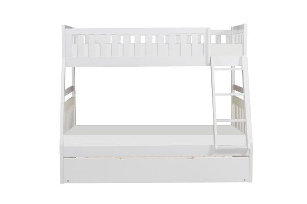 Galen White Twin/Full Bunk Bed with Trundle and Chest