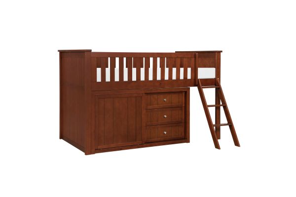 Rowe Dark Cherry Low Loft Bunk with Dresser