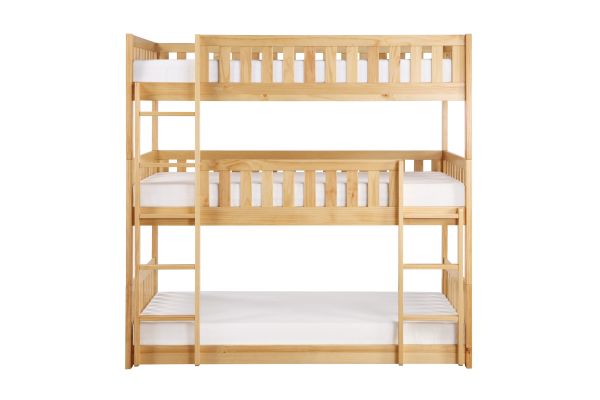 Bartly Natural Pine Triple Bunk Bed - Twin