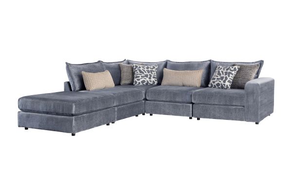 DreamTwo Steel 5-Piece Sectional with Right Arm Facing Chair with Ottoman