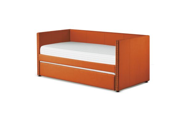 Therese Orange Fabric Daybed with Trundle