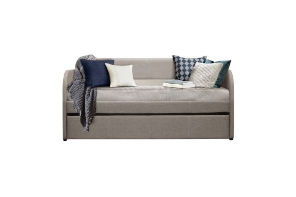 Roland Gray Fabric Daybed with Trundle - Gray