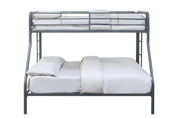 Lunar II Twin/Full Metal Bunk Bed with Guard Rail - Gray Finish